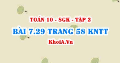 Bài 7.29 trang 58 Toán 10 Kết nối tri thức Tập 2